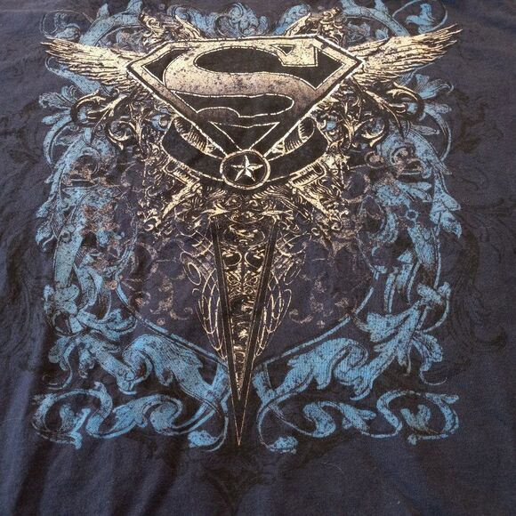 TM & DC Comics Superman Fifth Sun T-shirt Navy Great Graphics Movies 2XL? - Picture 1 of 7